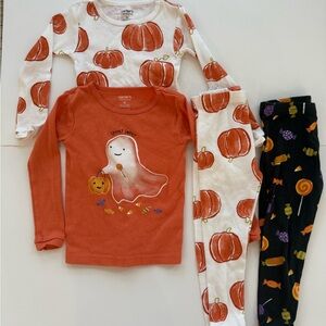 Carter's Pumpkin and Ghost Pajama Set - Orange, White, Black